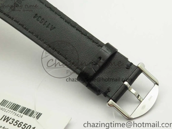 MIROTIME 1228 Portofino Automatic SS FKF 1:1 Best Edition White Dial RG Markers on Black Leather Strap A Stretchable 7141